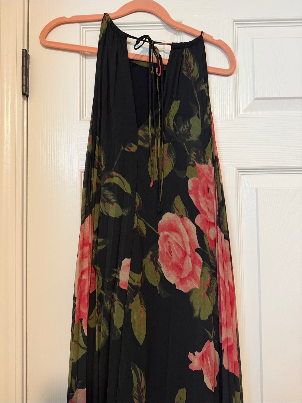Anthropologie Black Maxi Dress with Pink Floral Print - Picture 4 of 4